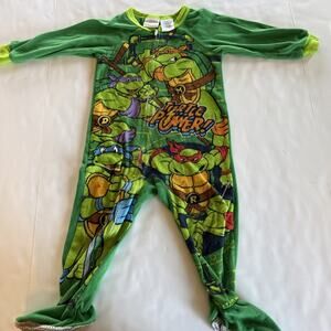 Teenage Mutant Ninja Turtles toddler 3T One Pc sleeper Nickelodeon Full Zip PJ